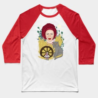 Woman with a cat. Ukrainian folklore Baseball T-Shirt